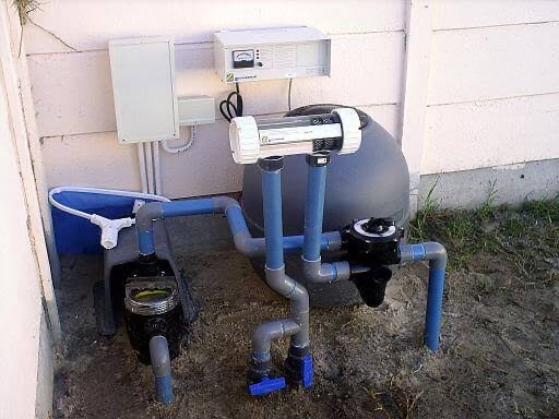 Pool plumbing and filtration plant